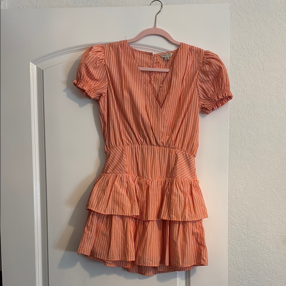 Habitual Coral Striped Dress